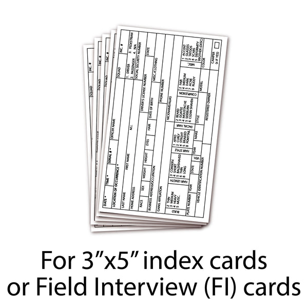 Shop FI Cards – Law Enforcement Field Interview Cards