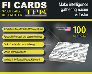 Field Interview Cards Make thorough information gathering safe and easy Made 100% in the USA